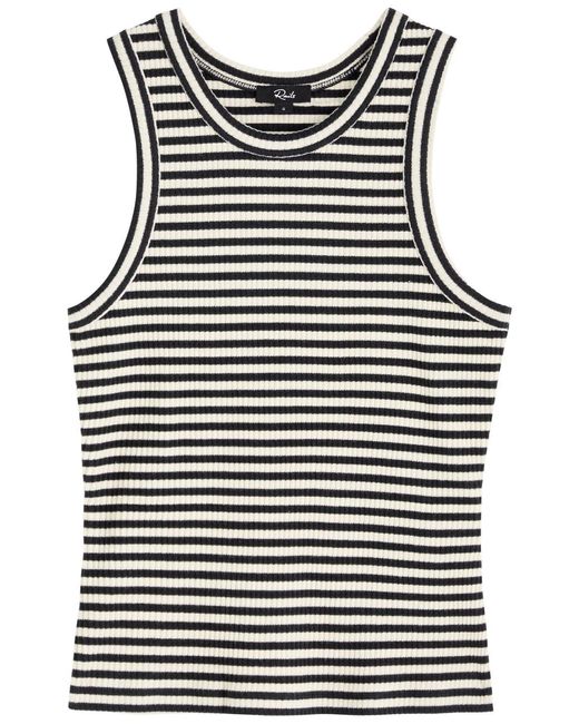 Rails Black Striped-Intarsia Stretch-Cotton Tank