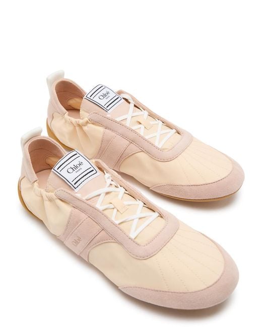 Chloé Pink Kick Panelled Nylon Sneakers