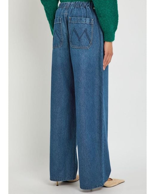 Mother Blue The Buffet Nerdy Drawstring Straight-Leg Jeans