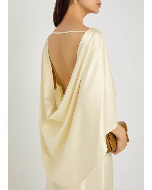 Heirlome Natural Anna Cape Silk Maxi Dress