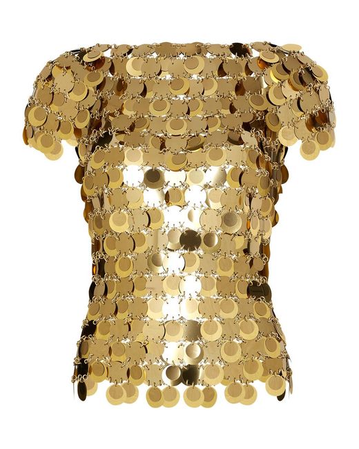 Rabanne Metallic Paco Paillette Chainmail Top