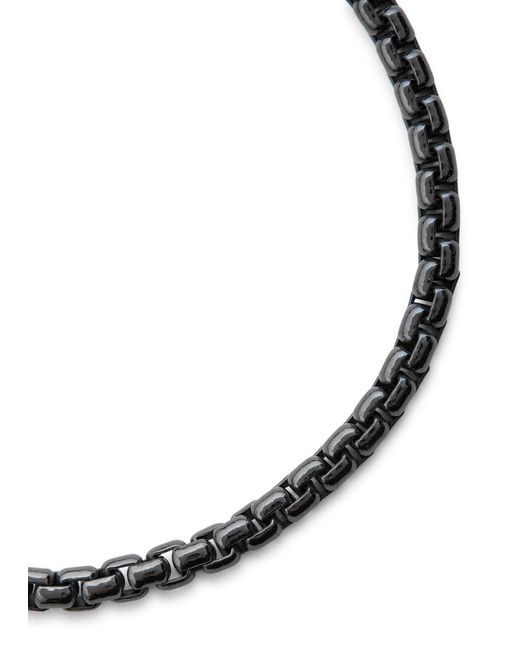 Tateossian White Ruthenium-Plated Box Chain Bracelet for men