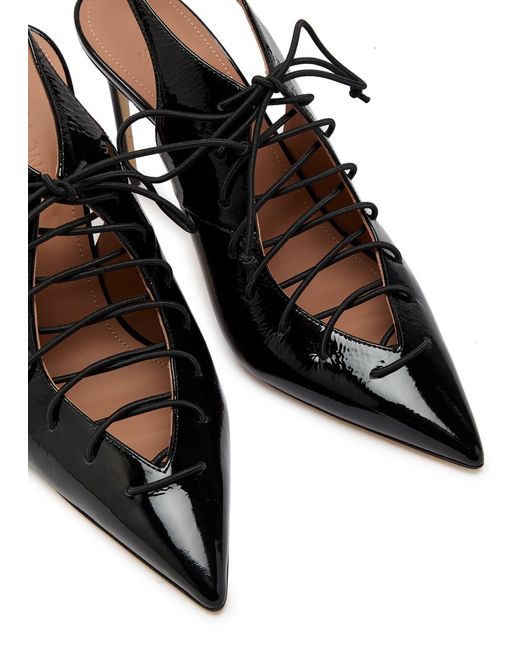 Malone Souliers Black Alia 90 Patent Leather Slingback Pumps