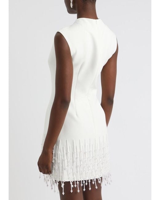 Odd Muse White Ultimate Muse Embellished Stretch-Crepe Mini Dress