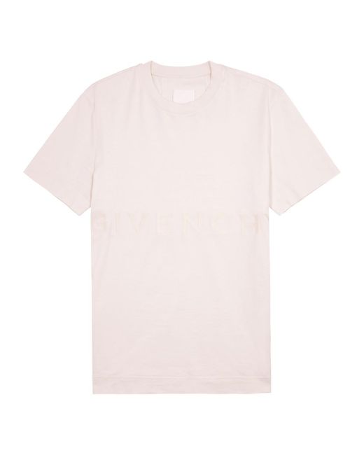 Givenchy Pink Logo-embroidered Cotton T-shirt for men