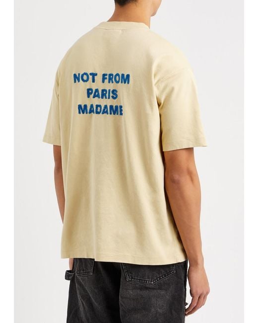 Drole de Monsieur Natural Nfpm Embroidered Cotton T-shirt for men
