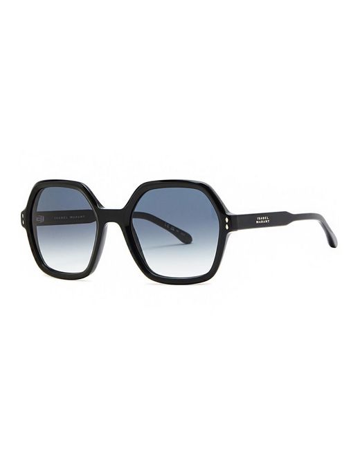 Isabel Marant Blue Oversized Hexagon-frame Sunglasses