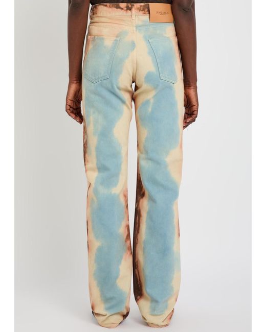J.W. Anderson Blue Printed Straight-Leg Jeans