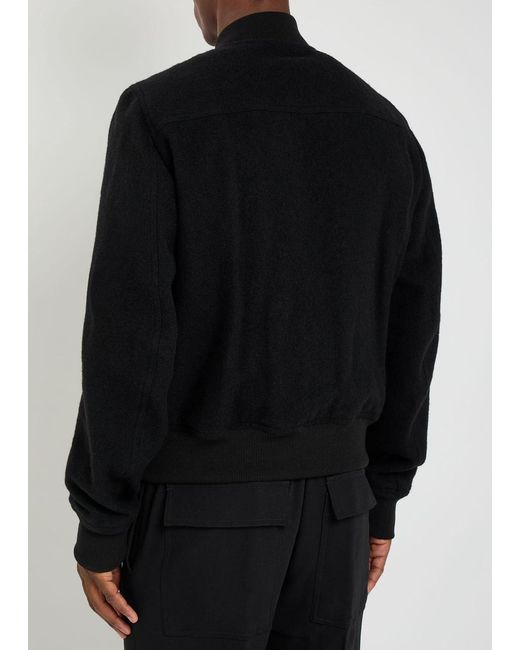 Rick Owens Black Bauhaus Flight Wool Bomber Jacket for men
