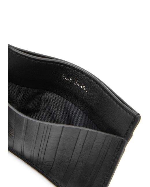 Paul Smith Black Embossed Leather Card Holder for men