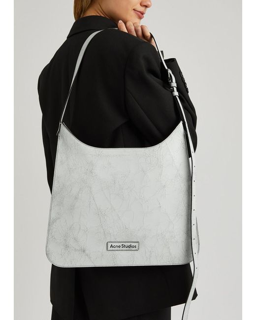 Acne Gray Platt Leather Shoulder Bag