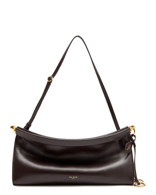 Alaïa Black East West Medium Leather Shoulder Bag