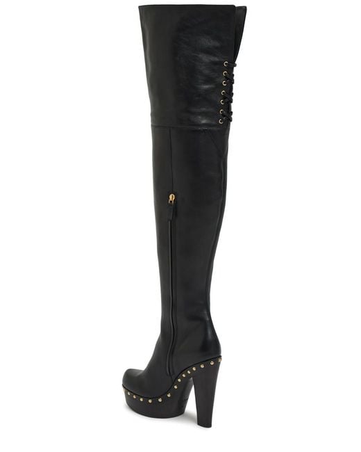 Chloé Black Lola 120 Leather Over-The-Knee Boots