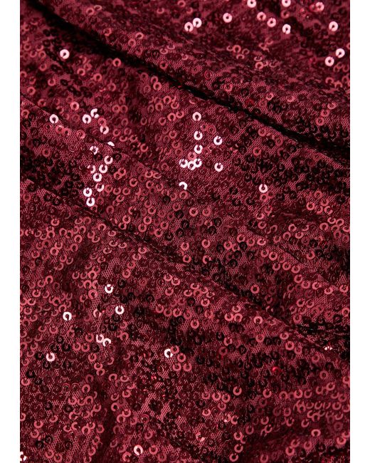 Needle & Thread Red Malia Sequin-Embellished Tulle Gown