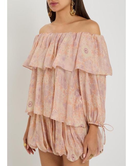 Chloé Pink Floral-Print Silk Top