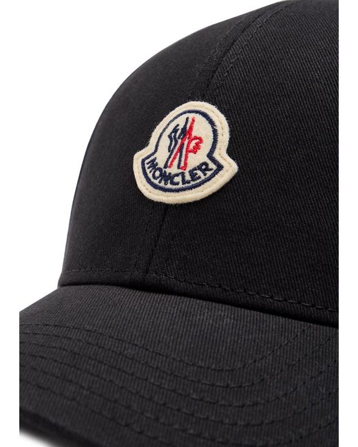 Moncler Black Logo-Appliquéd Twill Cap for men