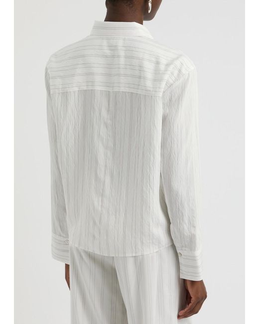 Vince White Striped Woven Shirt