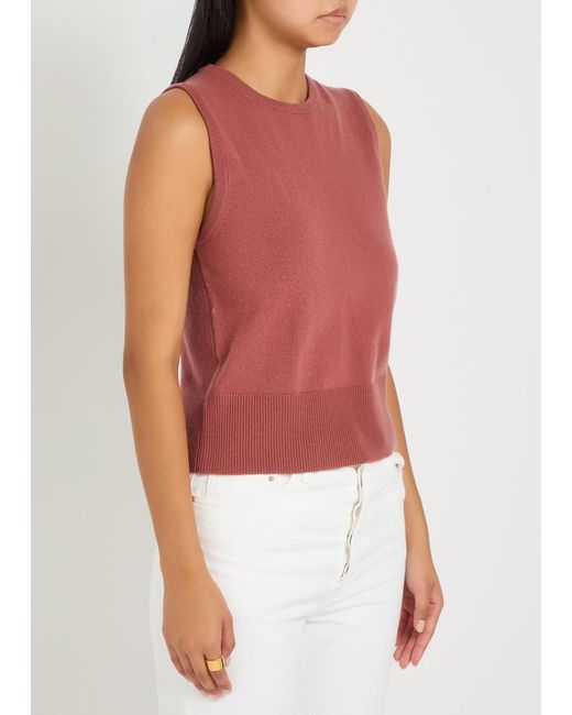 Vince Red Wool And Cashmere-Blend Vest