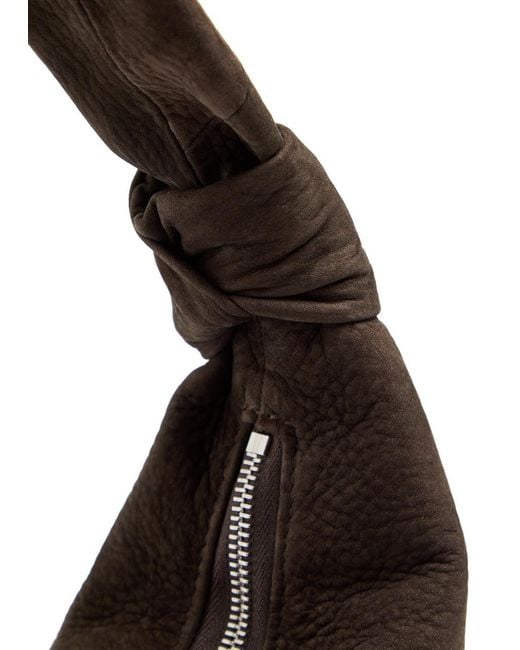 Lemaire Brown Fortune Croissant Mini Nubuck Leather Shoulder Bag