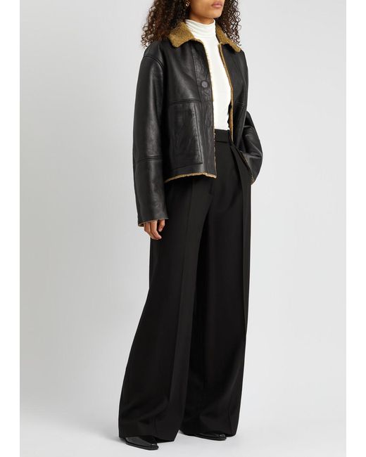 Kassl Black Shearling-lined Reversible Leather Jacket