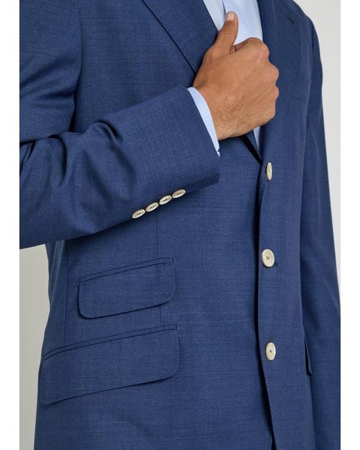 Brunello Cucinelli Blue Wool Suit for men