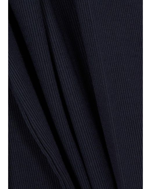 Vince Blue Ribbed Stretch-jersey Top