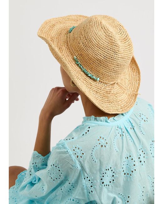 Melissa Odabash Natural Elle Raffia Cowboy Hat