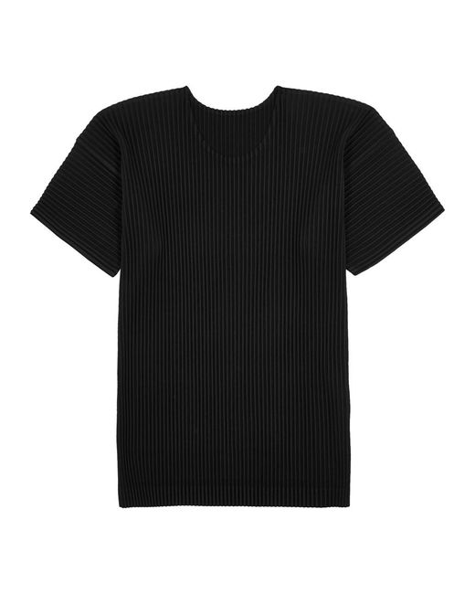 Homme Plissé Issey Miyake Black Pleated Jersey T-Shirt for men