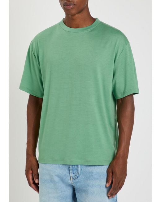 Studio Nicholson Green Wool-Jersey T-Shirt for men