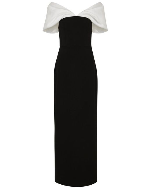 Solace London Black Dakota Off-The-Shoulder Gown