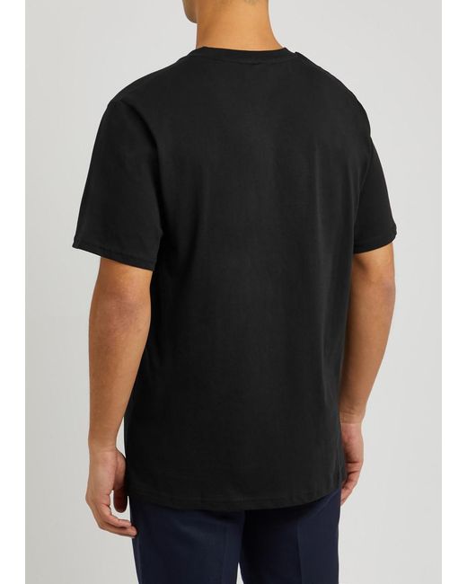 Les Deux Black Script Logo Cotton T-shirt for men