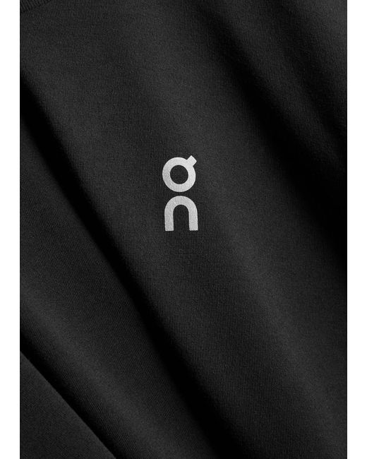 On Shoes Black Train-T Logo Cropped Jersey T-Shirt