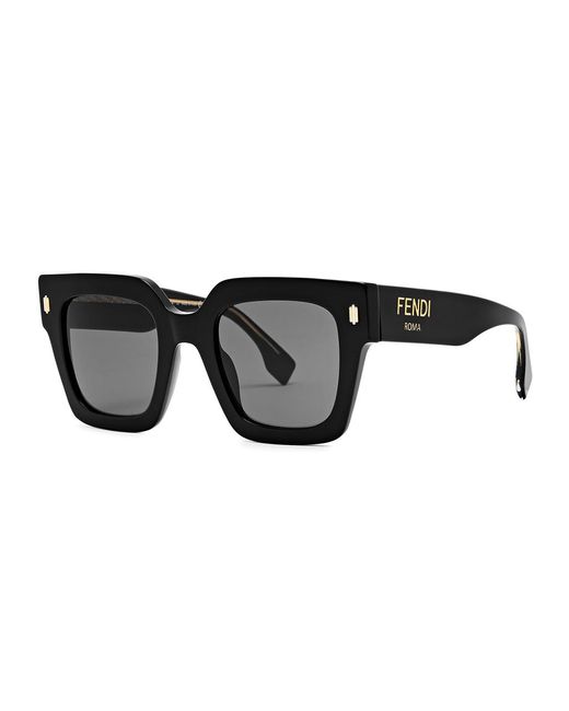 Fendi Black Roma Oversized Square-frame Sunglasses