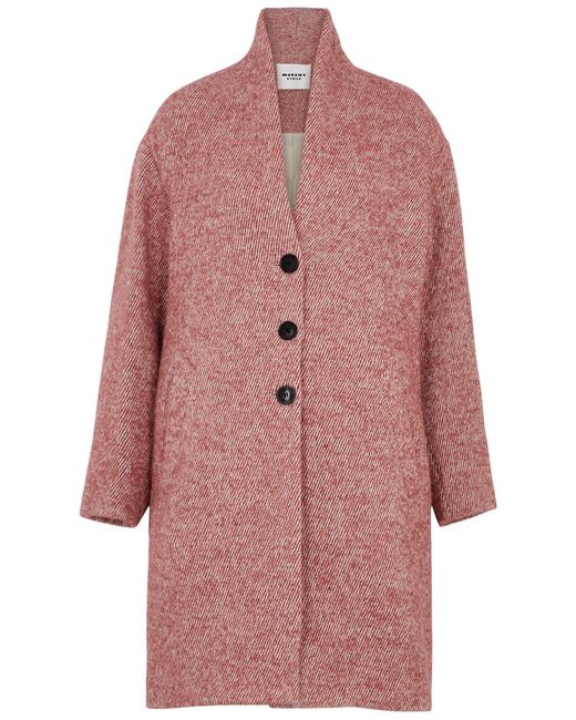 Isabel Marant Pink Sharon Brushed-Twill Coat
