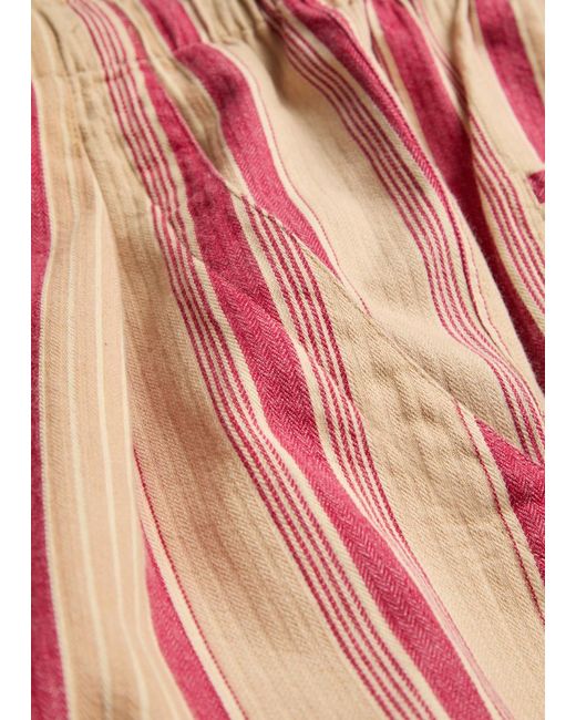 Isabel Marant Pink Nirma Striped Cotton Shorts