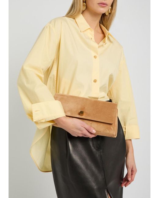 Khaite Brown Audrey Suede Clutch