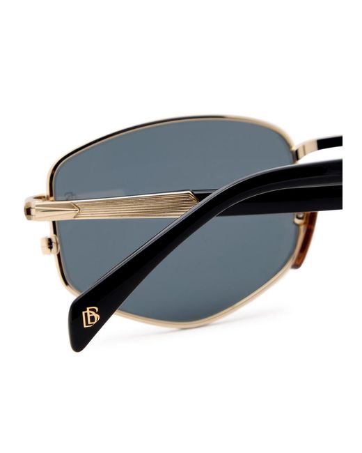 David Beckham Blue Square-Frame Sunglasses for men