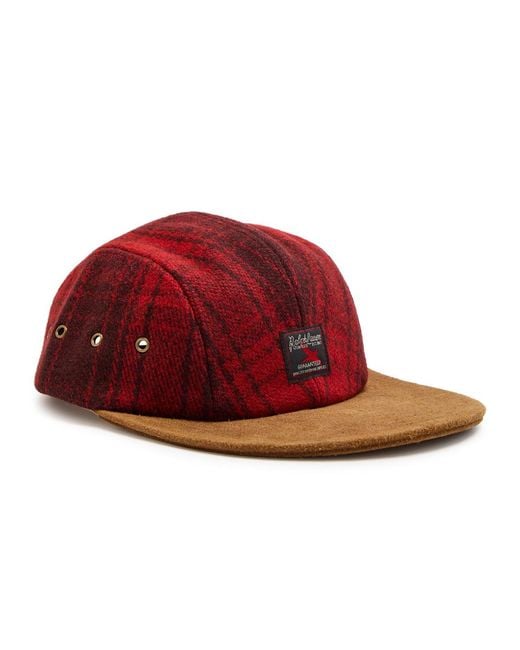 Polo Ralph Lauren Red Checked Suede And Wool Cap for men