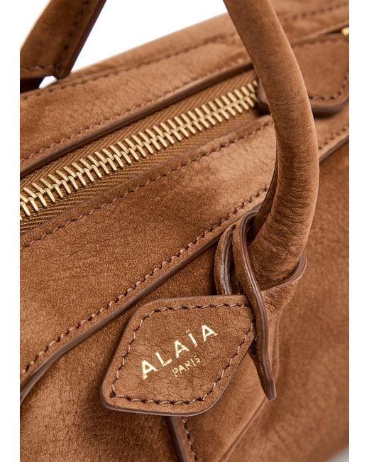 Alaïa Brown Le Teckel Medium Suede Shoulder Bag