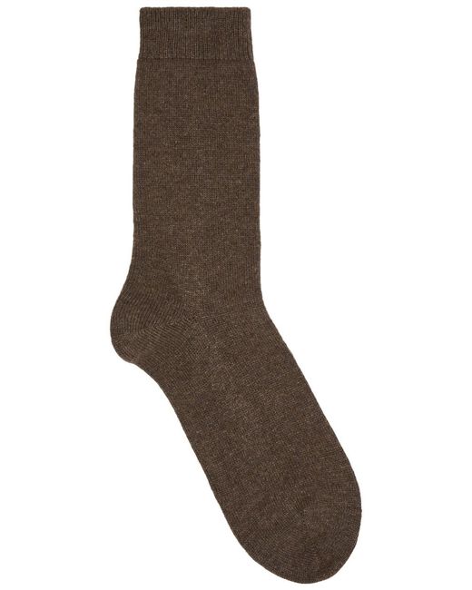 Falke Brown Cosy Wool-blend Socks