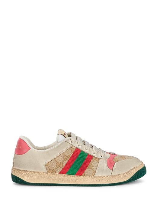 Gucci White And Pink GG Screener Sneakers