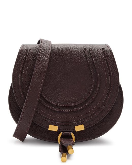 Chloé Brown Marcie Small Leather Saddle Bag