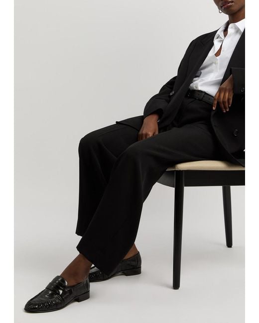 The Row Black Soft Leather Loafers