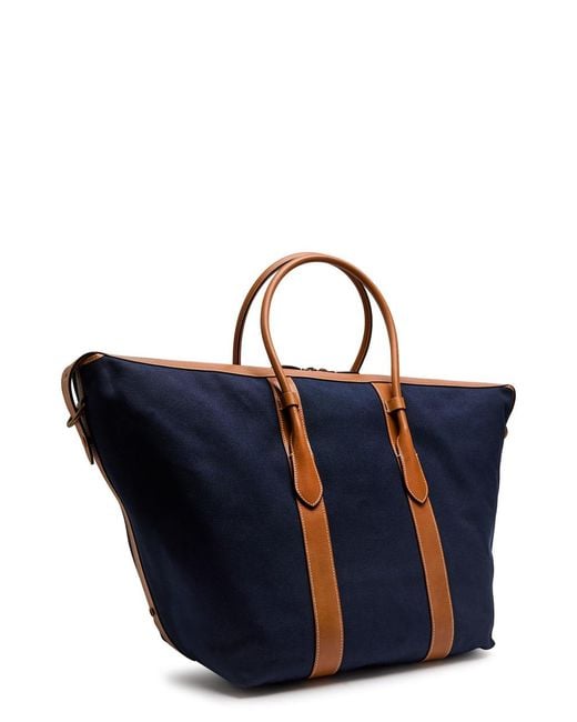 Polo Ralph Lauren Blue Logo-Embroidered Extra Large Canvas Tote Bag