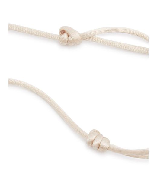 Agmes White Wishbone Satin-cord Necklace
