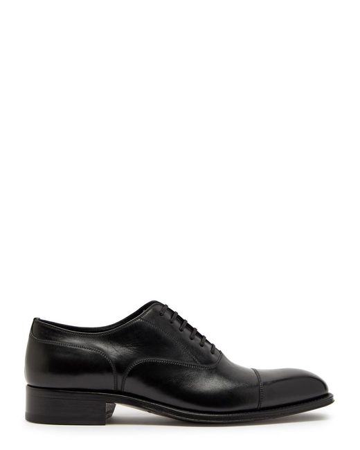 Tom Ford Black Claydon Leather Oxford Shoes for men
