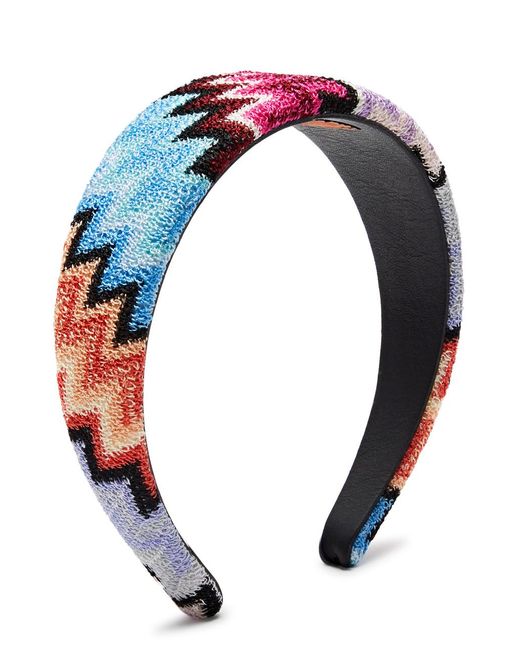 Missoni Blue Zigzag-intarsia Knitted Headband