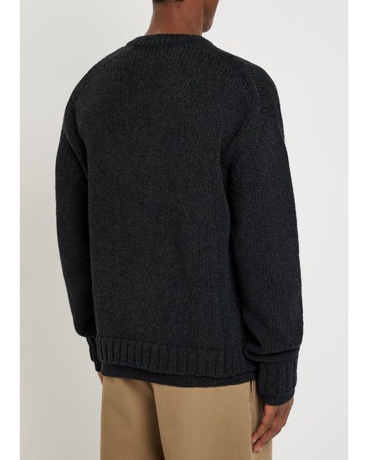 Our Legacy Black False Layered-Effect Merino Wool Jumper for men