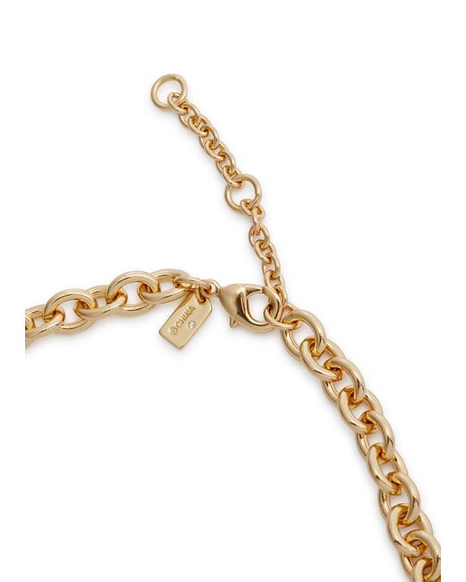 COACH Metallic Logo-engraved Heart Locket Necklace