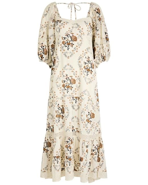 Free People Natural All The Attitude Floral-Print Cotton Maxi Dress